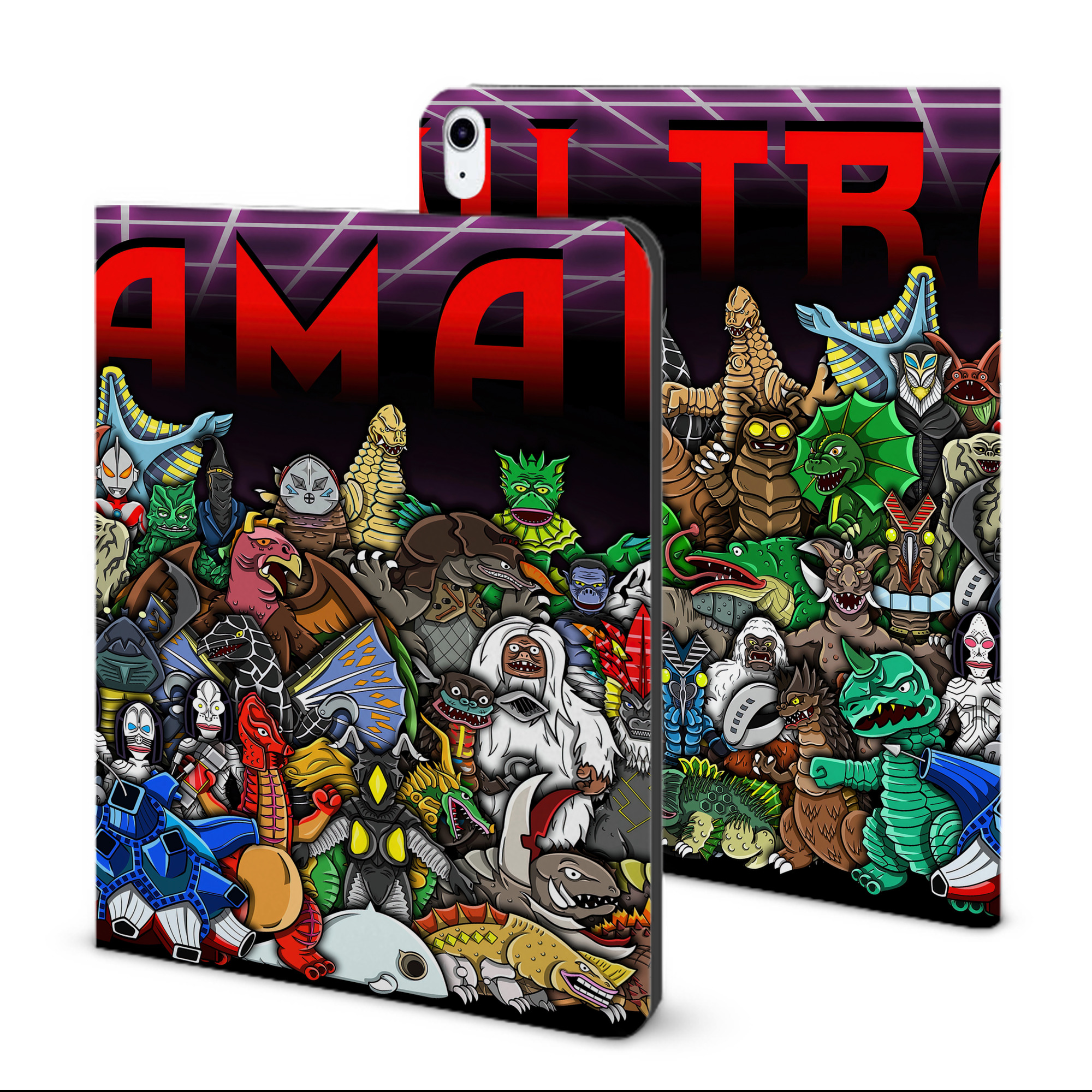 （画像用） ウルトラマン Ultraman IPad ケース ブック型 PUレザー TPU 耐衝撃 軽量 薄型 ペン収納なし 全面保護 IPad 各モデル対応